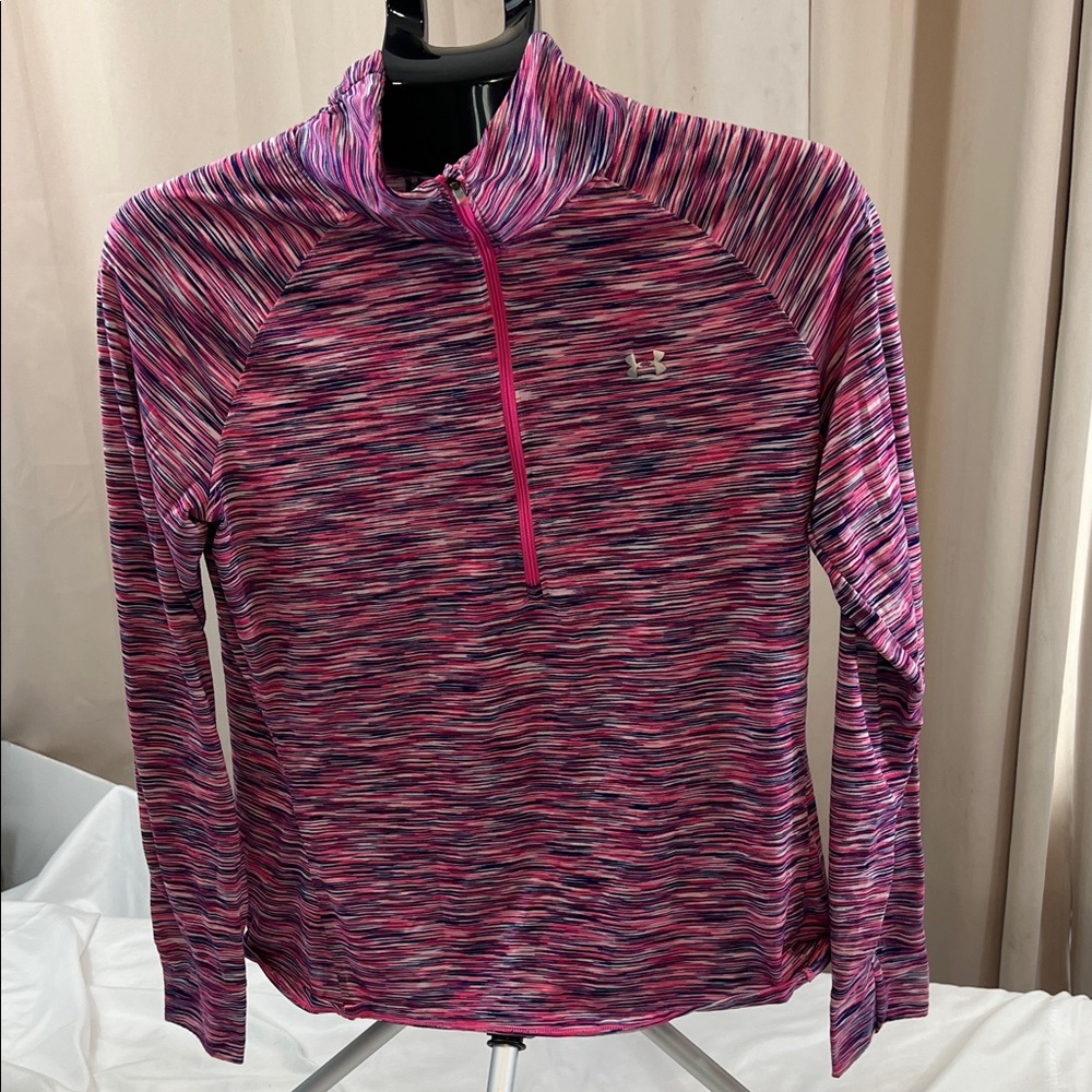 Under Armour Pink and Purple Quarter-Zip Top